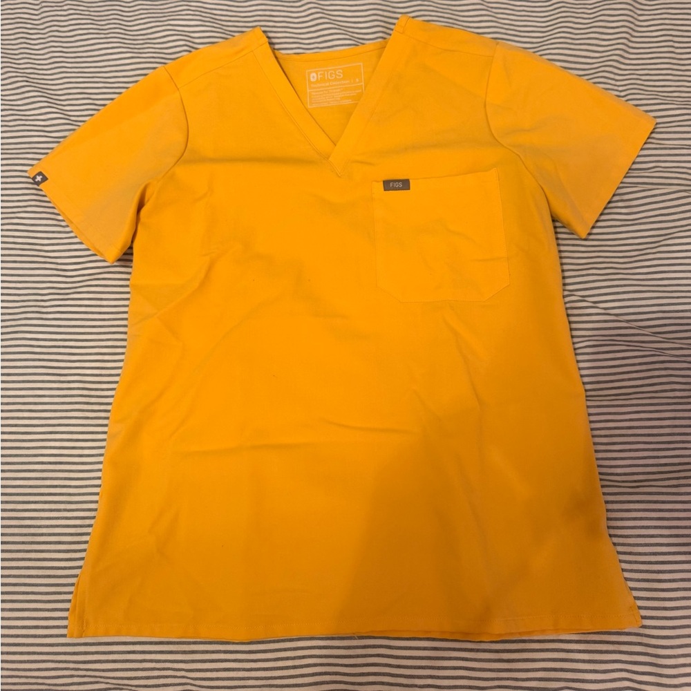 Figs Bright Yellow Scrub Top - Picture 2 of 7